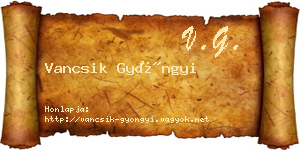 Vancsik Gyöngyi névjegykártya