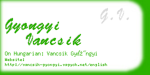 gyongyi vancsik business card